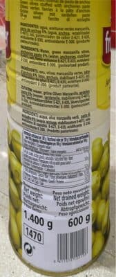 Aceitunas verdes rellenas de anchoa