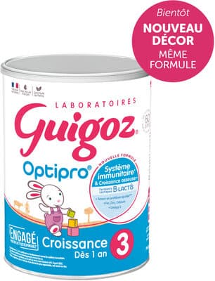 GUIGOZ Optipro 3 Lait infantile 3ème âge 830g