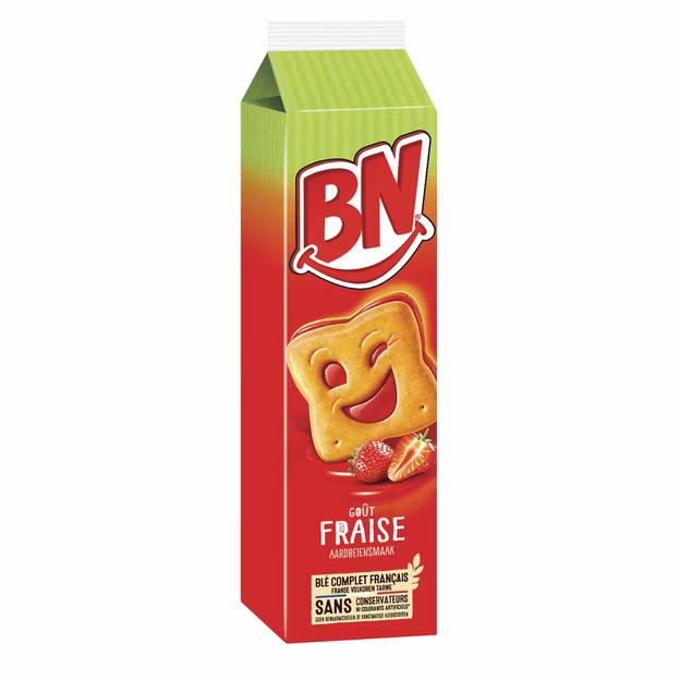 Biscuits fourrés fraise céréales complètes