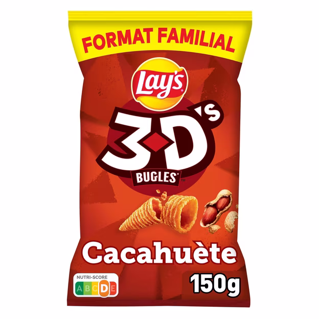 Biscuits soufflés 3D's Bugles goût cacahuète