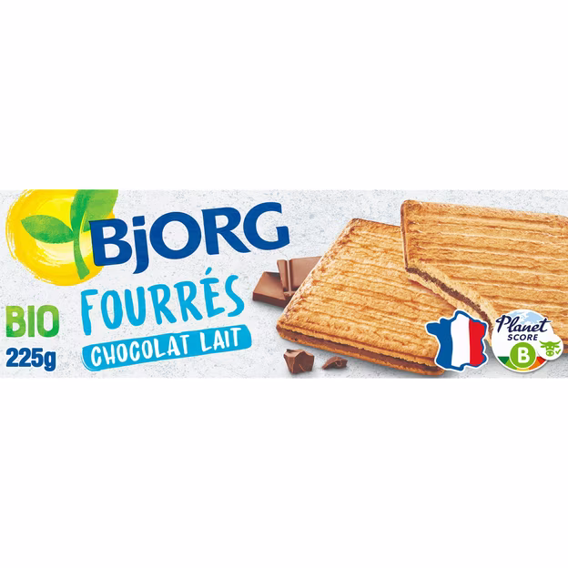 Biscuits fourrés chocolat lait Bio