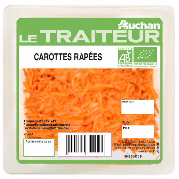 Carottes râpées bio
