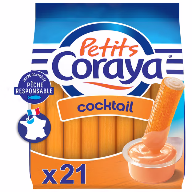 Petits Coraya - Mini bâtonnets de surimi sauce cocktail