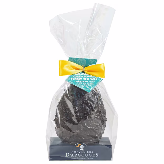 Œuf Géant Chocolat Noir Eclats de Caramel Fleur de Sel CHEVALIERS D'ARGOUGES