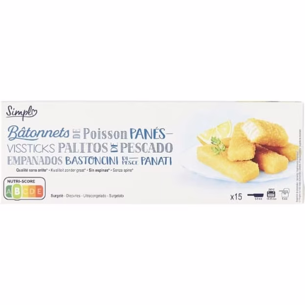 Poisson pané bâtonnets