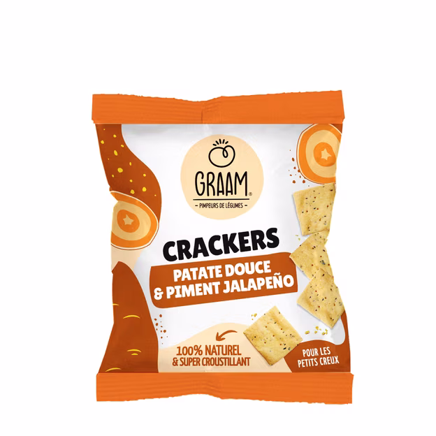 Crackers Patate Douce et Piment Jalapeno GRAAM