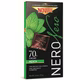 Tablette de chocolat extra noir avec cristaux à la menthe 70% cacao